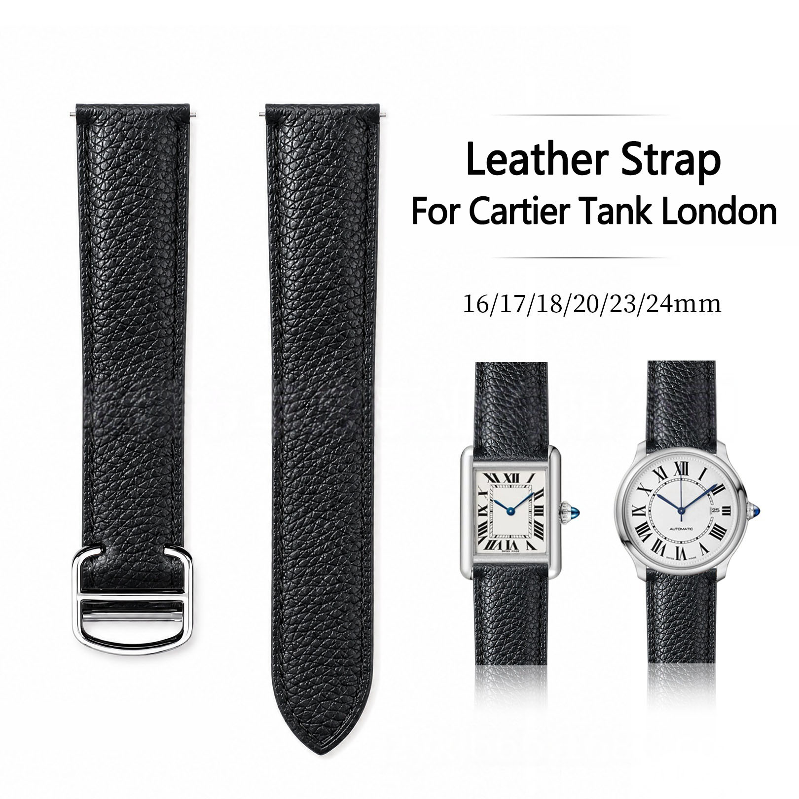 Cartier Watch Ballon Bleu - Кожаный ремешок для часов 16/17/18/20/23/24 мм