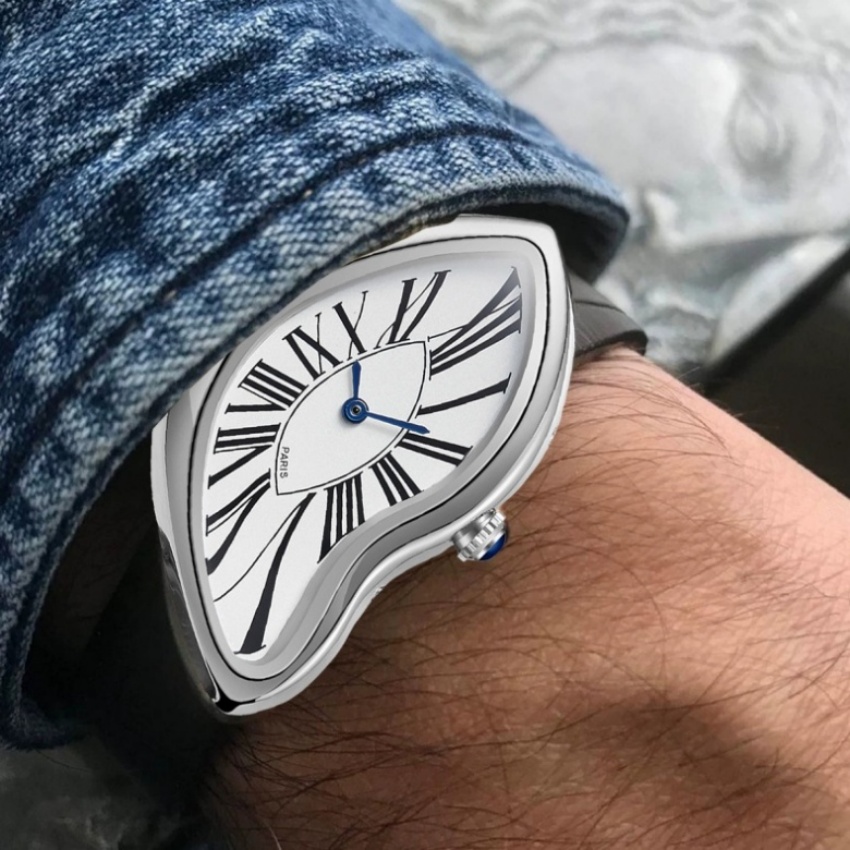 Сюрреалистические часы с эффек – обзор и цена Leather Watch Band Men